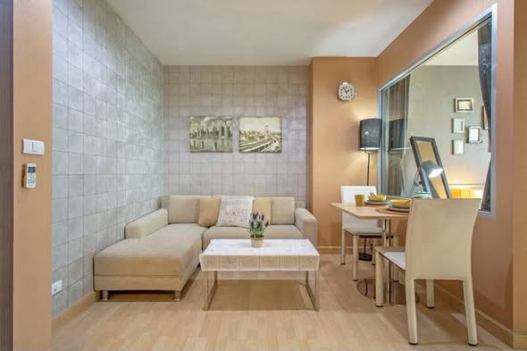 living room and bedroom of RHYTHM Ratchada
