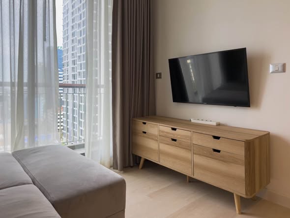 living room and bedroom of Rhythm Sukhumvit 42