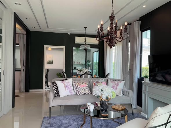 bedroom and living room of S Gate Town Ratchaphruek – 345