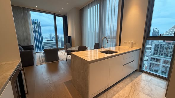 bathroom and kitchen of SCOPE Langsuan