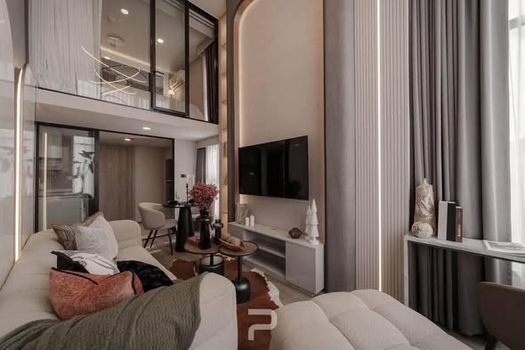 bedroom and living room of SOHO​ BANGKOK​ RATCHADA​