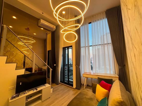 living room and bedroom of SOHO​ BANGKOK​ RATCHADA​