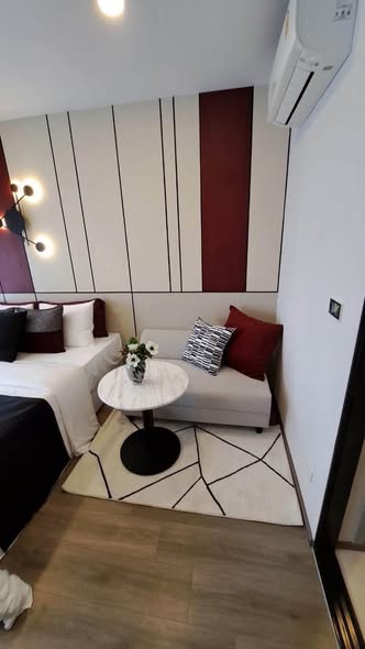 living room and bedroom of SOHO​ BANGKOK​ RATCHADA​