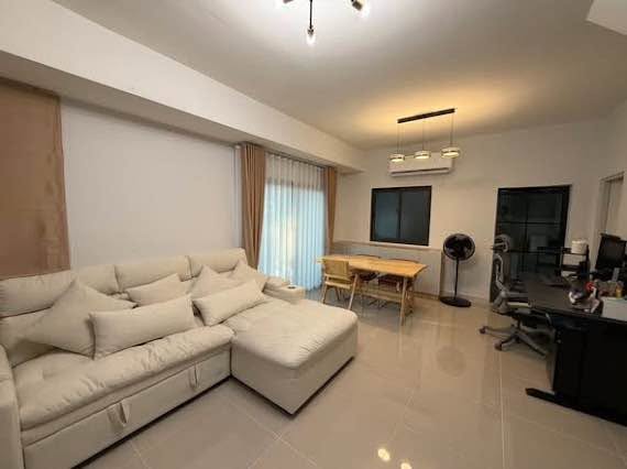 bedroom and living room of SPACE Townhome