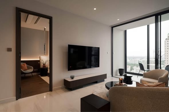 living room and bedroom of Supalai Icon Sathon