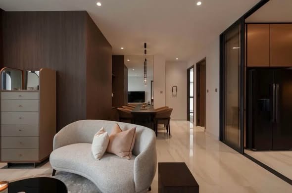 living room and bedroom and room interior of Supalai Icon Sathon