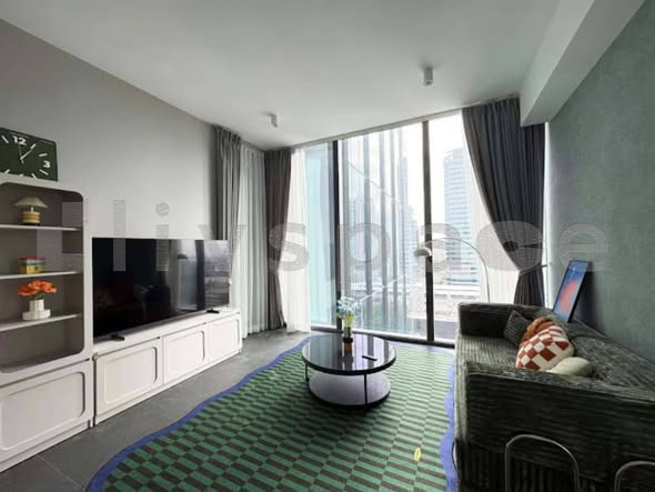 living room and bedroom of Tait Sathorn 12