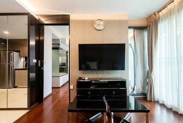 bedroom and living room and room interior of The Address Sukhumvit 61 ดิ แอดเดรส สุขุมวิท 61