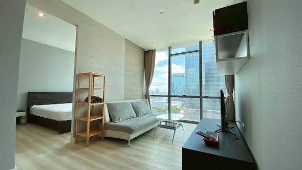 living room and bedroom of The Coast Bangkok