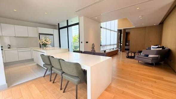 living room and kitchen of The Eight Chatuchak Ratchada Private Luxury Home