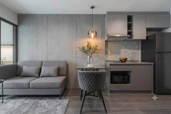 living room and kitchen of The Excel ลาดพร้าว – สุทธิสาร