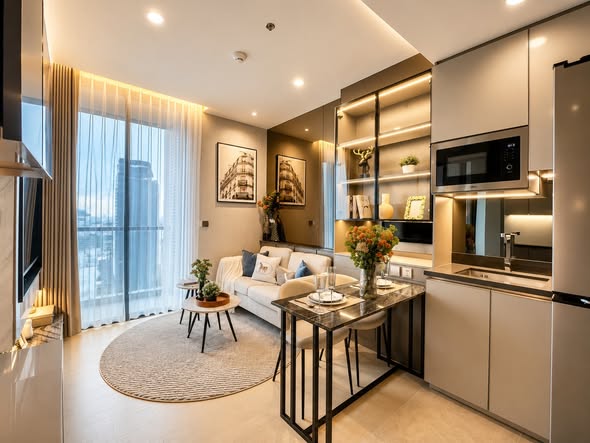 living room of THE EXTRO Phayathai-Rangnam