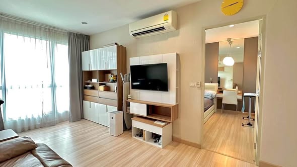 bedroom of The Hotel Serviced Condo เดอะโฮเทล คอนโด