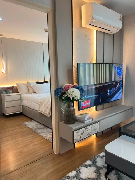 living room and bedroom and room interior of The Kris 5 Ratchada 17