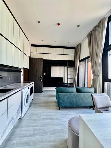 living room and room interior and kitchen of THE LINE Sukhumvit 101