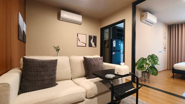 bedroom and living room of The Line Vibe เดอะ ไลน์ ไวบ์