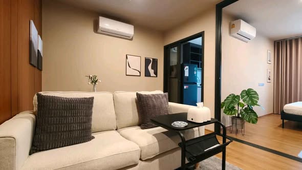 bedroom and living room of The Line Vibe เดอะ ไลน์ ไวบ์