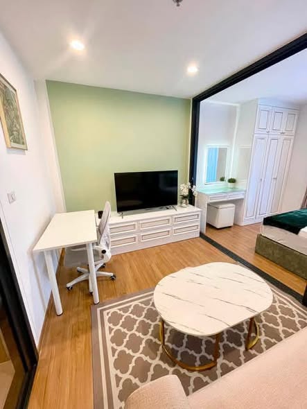 living room and bedroom of The Line Vibe เดอะ ไลน์ ไวบ์
