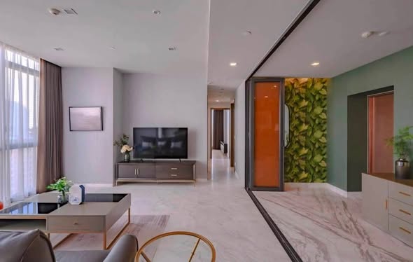 living room and bedroom of The Monument Thong Lo