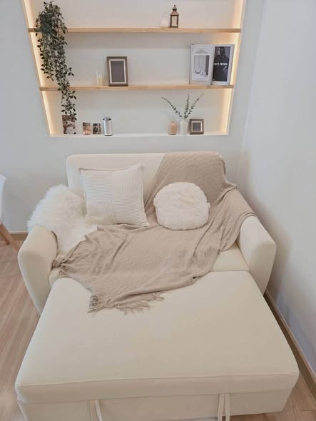 living room and bedroom of The Niche ID Rama 2