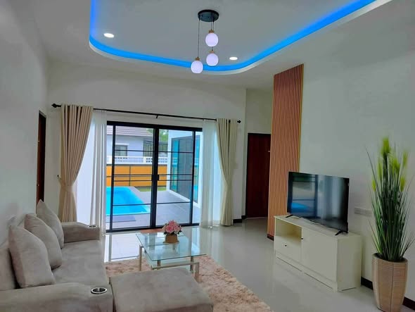 bedroom and living room of The Pool Villa Resort Bang Saen