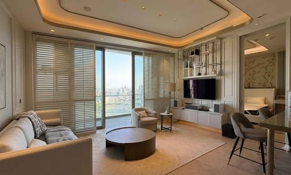 living room and bedroom of The Residences at Mandarin Oriental Bangkok