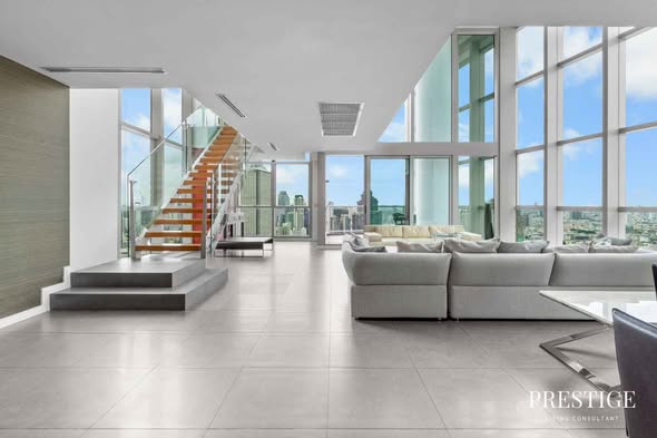 living room of The River Condominium