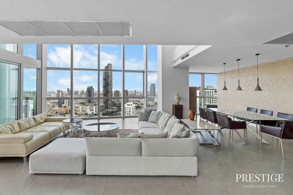 living room of The River Condominium