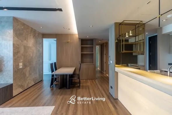 living room and room interior and kitchen of The River Condominium