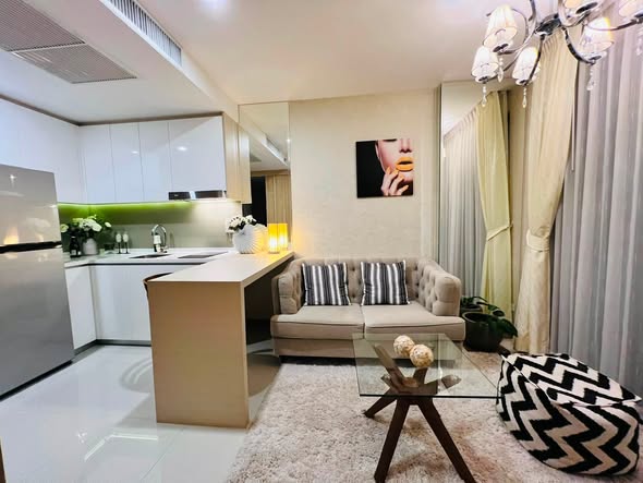 living room and bedroom of The Riviera Jomtien