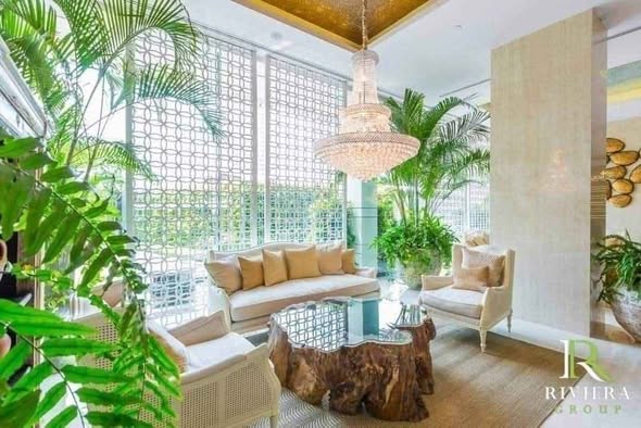 living room of The Riviera Wongamat Beach : เดอะ ริเวียร่า วงศ์อมาตย์ บีช