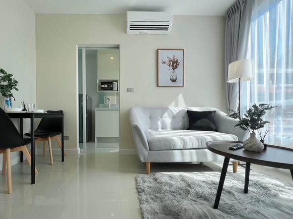 bedroom and living room of The Sky Sukhumvit