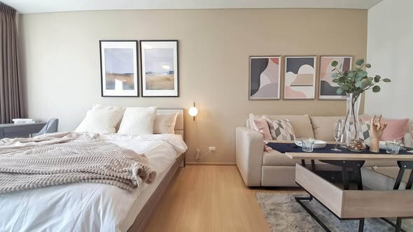 bedroom and living room of Unio Sukhumvit 72 Phase 2 Building A