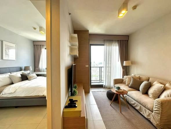 bedroom and living room of Unixx South Pattaya Condominium