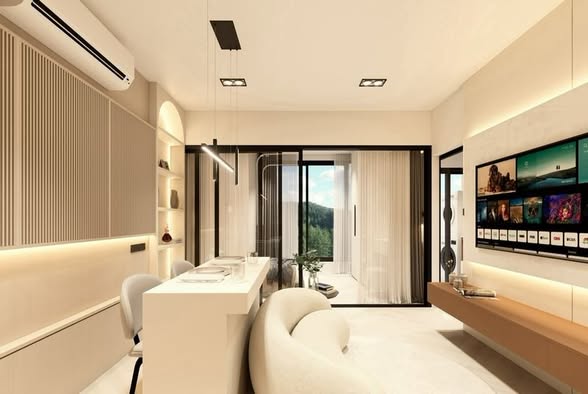bedroom and living room and bathroom of คอนโดวันพลัส คลองชล 2 (One Plus Klongchon 2)