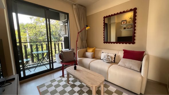 bedroom and living room of พินน์ ปรีดี 20 | PYNN Pridi 20