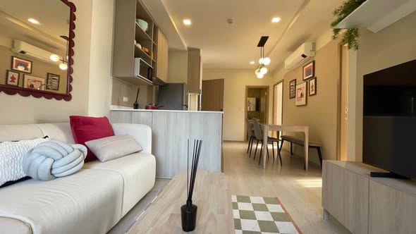 living room and bedroom of พินน์ ปรีดี 20 | PYNN Pridi 20