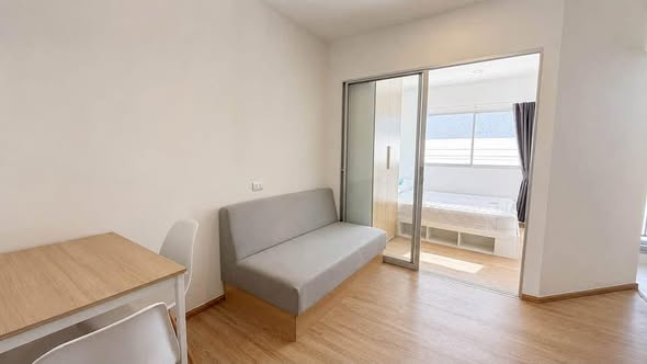 bedroom and room interior of เสนาคิทท์ บางนา – ก.ม.29