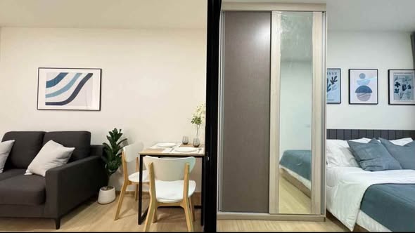 bedroom and room interior of ชีวาทัย ฮอลล์มาร์ค ลาดพร้าว – โชคชัย 4 (เฟส 2)