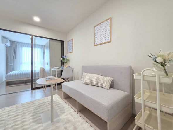 living room and bedroom of กู้ดเดย์ สุขุมวิท 93 Good Day Sukhumvit 93
