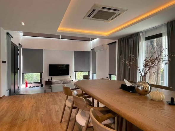 living room of พูลวิลล่ากรุงเทพ แบริ่ง A