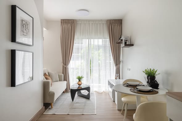 bedroom and living room of A Space ME Sukhumvit 77