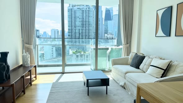 living room of AEQUA Residence Sukhumvit 49 dad no3