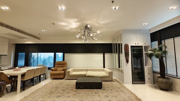 bedroom and living room and room interior of Amanta Lumphini