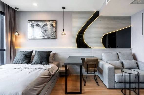 bedroom and living room of Ashton Chula-Silom