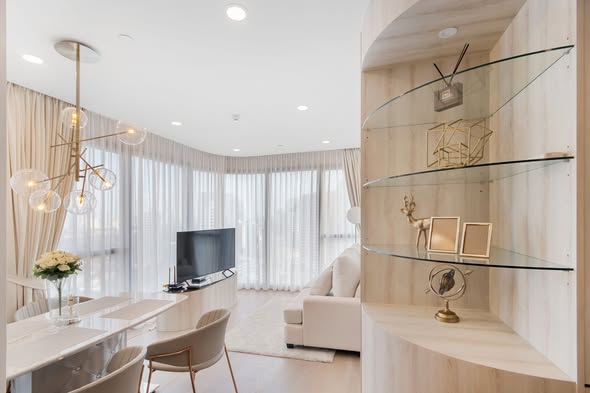 living room and bathroom of Ashton Chula-Silom