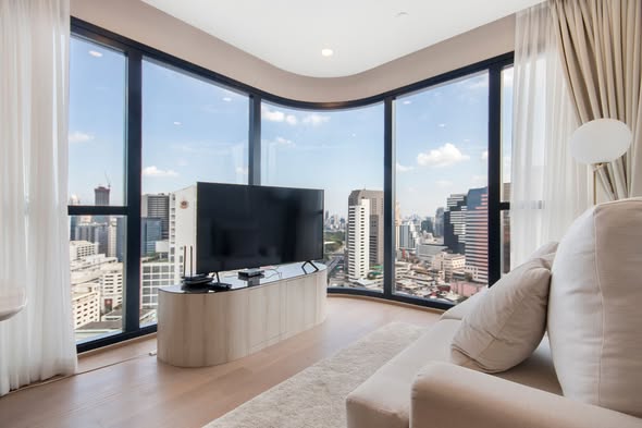 living room and bedroom of Ashton Chula-Silom