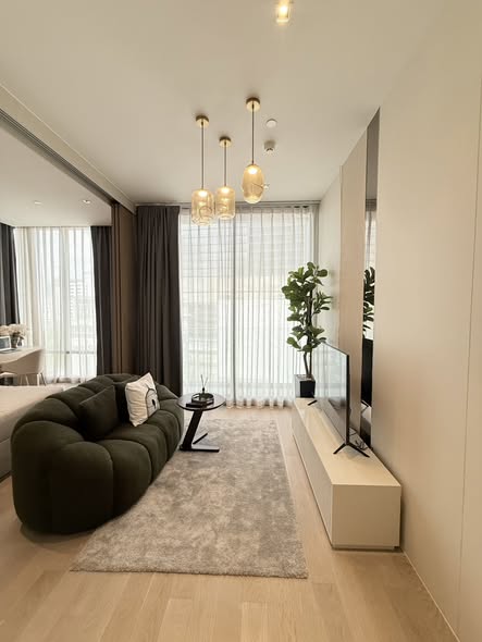 living room and bedroom of Ashton Silom