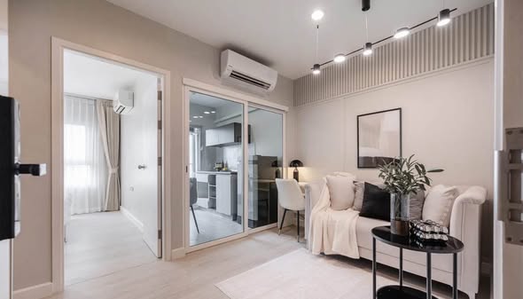 living room and bedroom and room interior of Aspire Sathorn – Tha Phra