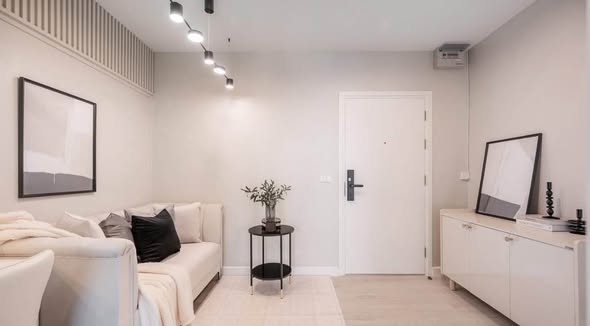 living room and room interior of Aspire Sathorn – Tha Phra